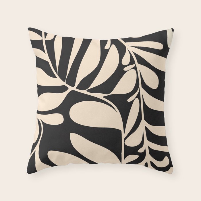 Abstract Plant 3/4 Throw Pillow Gallery Image 1