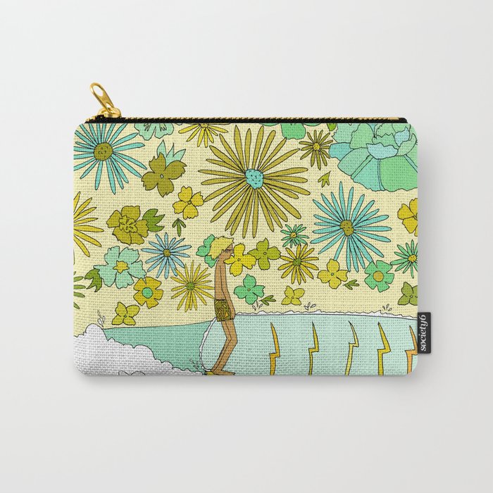 retro daydreams hang 10 florida // retro surf art by surfy birdy Carry All Pouch Gallery Image 1