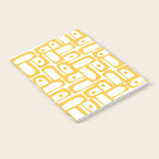 Mid Century Modern Piquet Geometric Multi Pattern in Muted Mustard Yellow and White Notebook Gallery Image 2