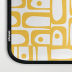 Mid Century Modern Piquet Geometric Multi Pattern in Muted Mustard Yellow and White Laptop Sleeve Gallery Image 3