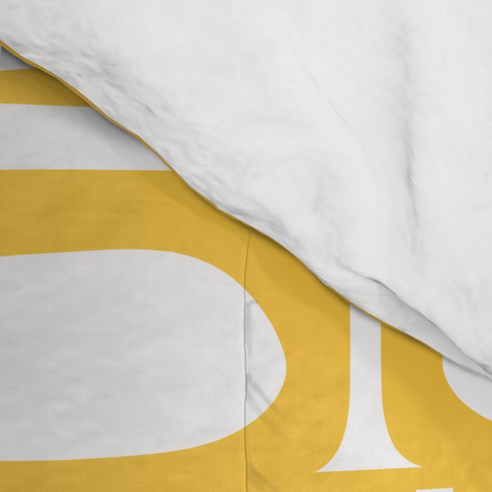 Mid Century Modern Piquet Geometric Multi Pattern in Muted Mustard Yellow and White Comforter Gallery Image 4