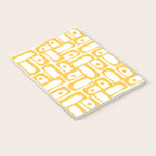 Mid Century Modern Piquet Geometric Multi Pattern in Muted Mustard Yellow and White Notebook Gallery Image 3