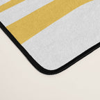 Mid Century Modern Piquet Geometric Multi Pattern in Muted Mustard Yellow and White Desk Mat Gallery Image 4