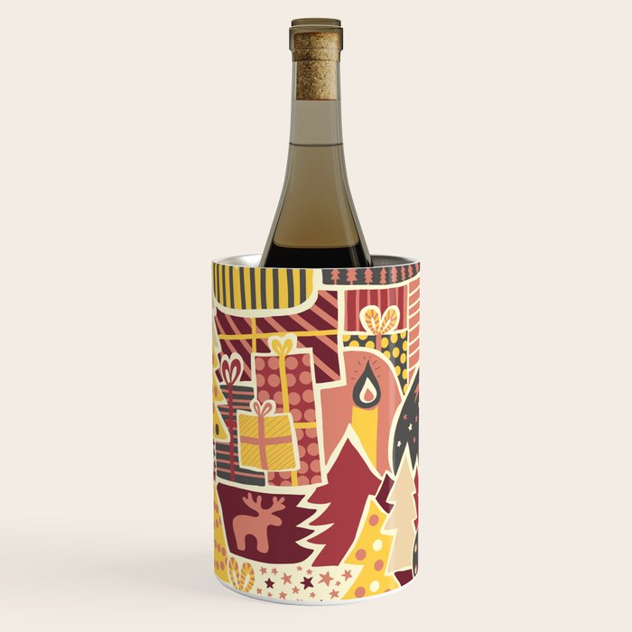 Christmas Holiday Collage Wine Chiller