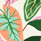 The Inseparable V.01, Nature Botanical Plants, Blush Leaves Modern Boho, Pastel Illustration Garden Coffee Mug Gallery Image 2