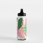The Inseparable V.01, Nature Botanical Plants, Blush Leaves Modern Boho, Pastel Illustration Garden Water Bottle Gallery Image 3