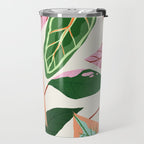 The Inseparable V.01, Nature Botanical Plants, Blush Leaves Modern Boho, Pastel Illustration Garden Travel Mug Gallery Image 2