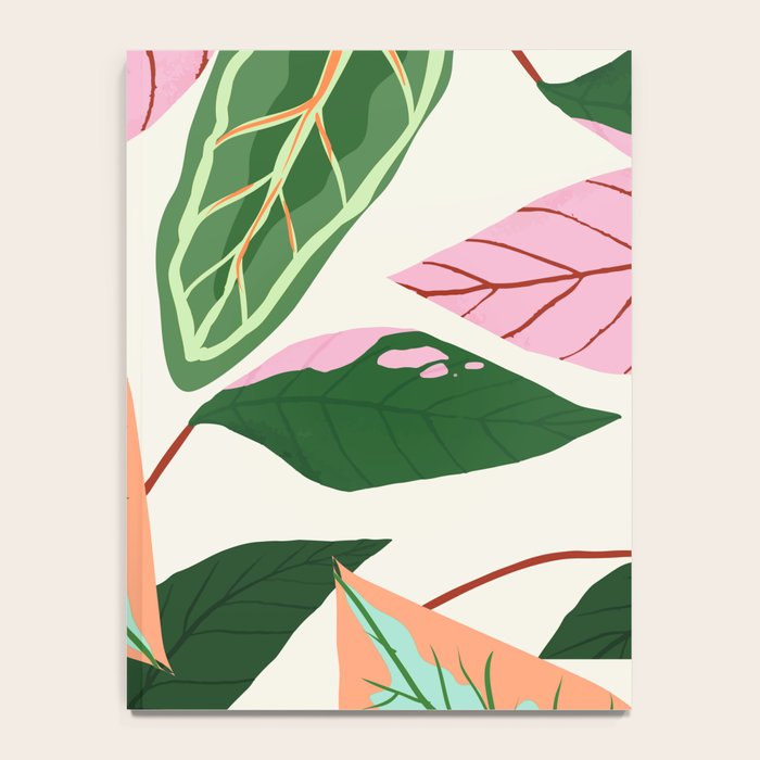 The Inseparable V.01, Nature Botanical Plants, Blush Leaves Modern Boho, Pastel Illustration Garden Notebook Gallery Image 4