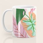 The Inseparable V.01, Nature Botanical Plants, Blush Leaves Modern Boho, Pastel Illustration Garden Coffee Mug Gallery Image 3