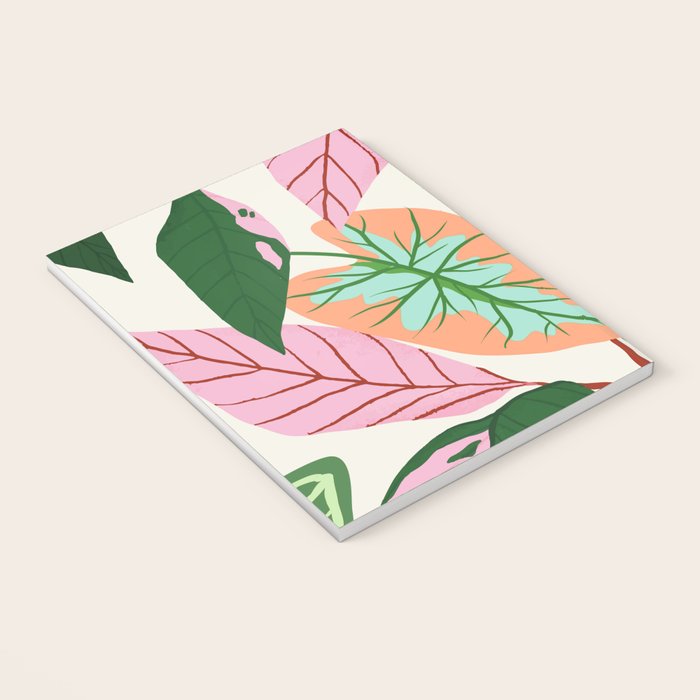 The Inseparable V.01, Nature Botanical Plants, Blush Leaves Modern Boho, Pastel Illustration Garden Notebook Gallery Image 3