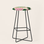 The Inseparable V.01, Nature Botanical Plants, Blush Leaves Modern Boho, Pastel Illustration Garden Stool Gallery Image 1