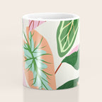 The Inseparable V.01, Nature Botanical Plants, Blush Leaves Modern Boho, Pastel Illustration Garden Coffee Mug Gallery Image 4