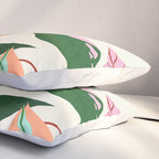 The Inseparable V.01, Nature Botanical Plants, Blush Leaves Modern Boho, Pastel Illustration Garden Pillow Sham Gallery Image 3