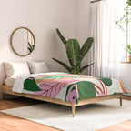 The Inseparable V.01, Nature Botanical Plants, Blush Leaves Modern Boho, Pastel Illustration Garden Comforter Gallery Image 2