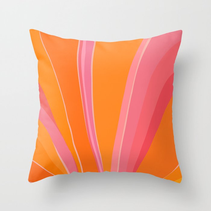 Sunshine Stripe Floral Throw Pillow Gallery Image 1