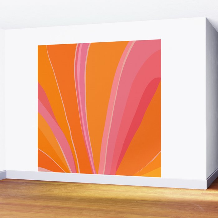 Sunshine Stripe Floral Wall Mural Gallery Image 2