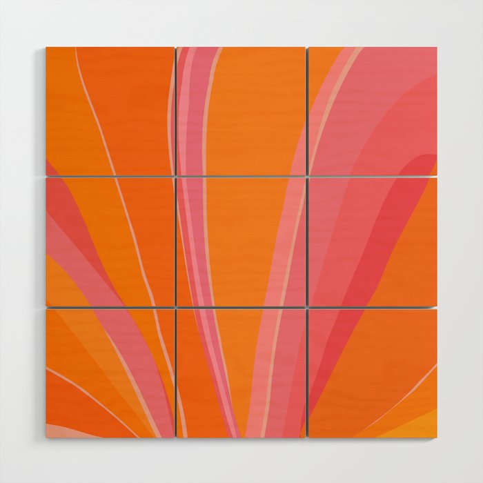 Sunshine Stripe Floral Wood Wall Art Gallery Image 1