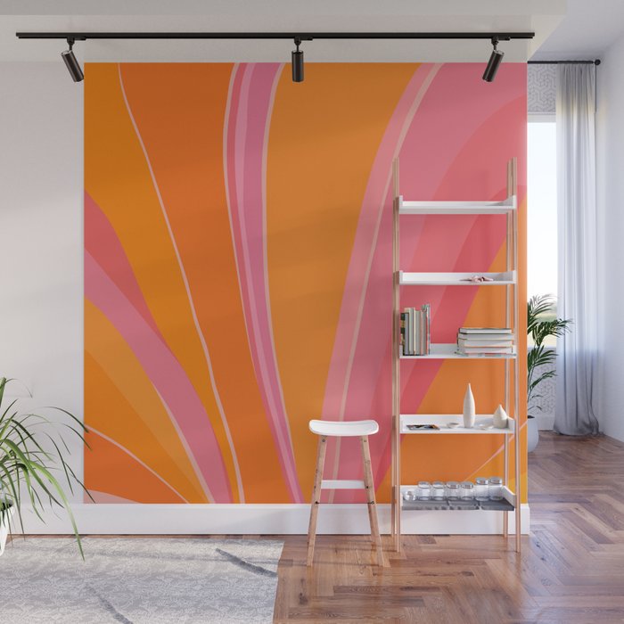 Sunshine Stripe Floral Wall Mural Gallery Image 1