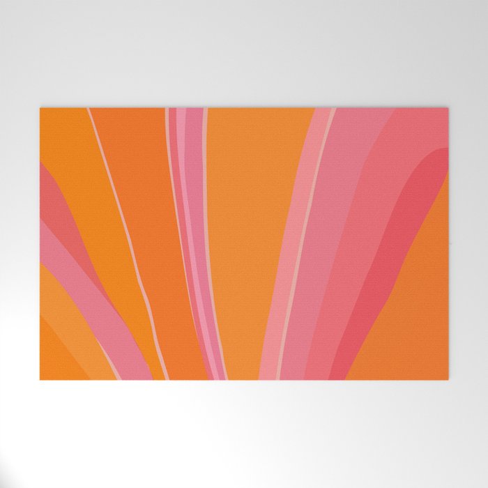 Sunshine Stripe Floral Welcome Mat Gallery Image 1