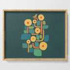 Bird in mid-century garden Serving Tray Gallery Image 1