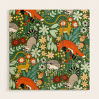 Textured Woodland Pattern - Forest Green Wood Wall Art Gallery Image 1