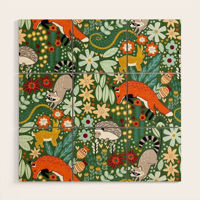 Textured Woodland Pattern - Forest Green Wood Wall Art Gallery Image 1