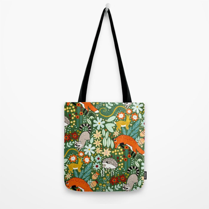 Textured Woodland Pattern - Forest Green Tote Bag Gallery Image 2