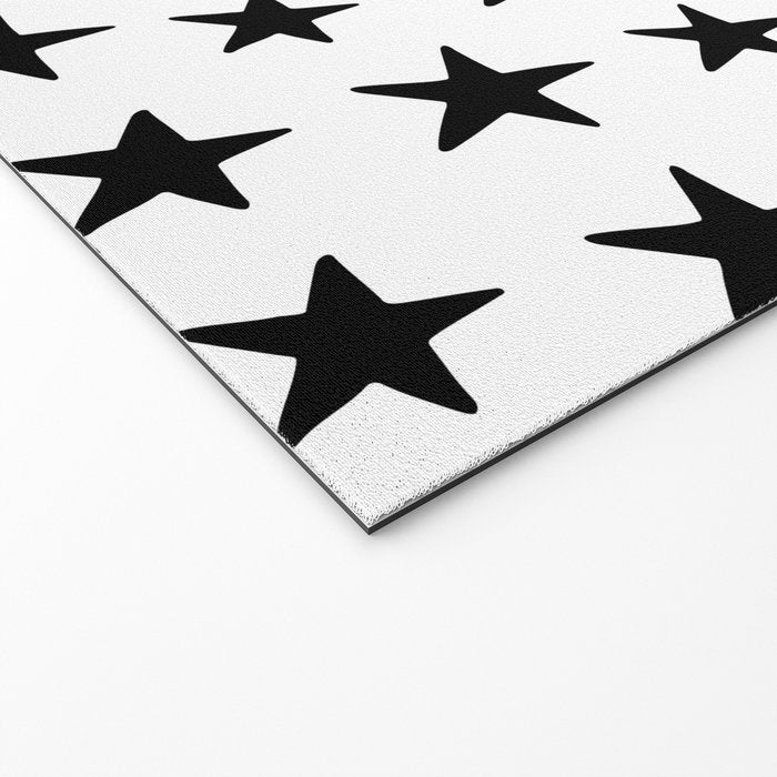 Star Pattern Black On White Welcome Mat Gallery Image 2