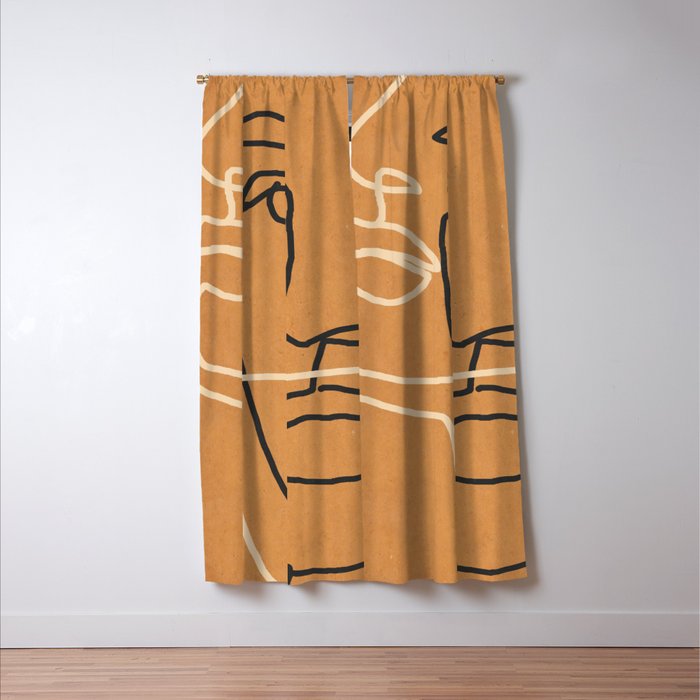 Abstract Face 6 Window Curtain Gallery Image 3