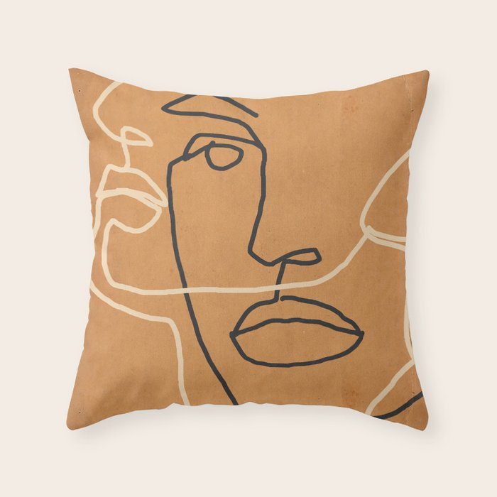 Abstract Face 6 Throw Pillow Gallery Image 6