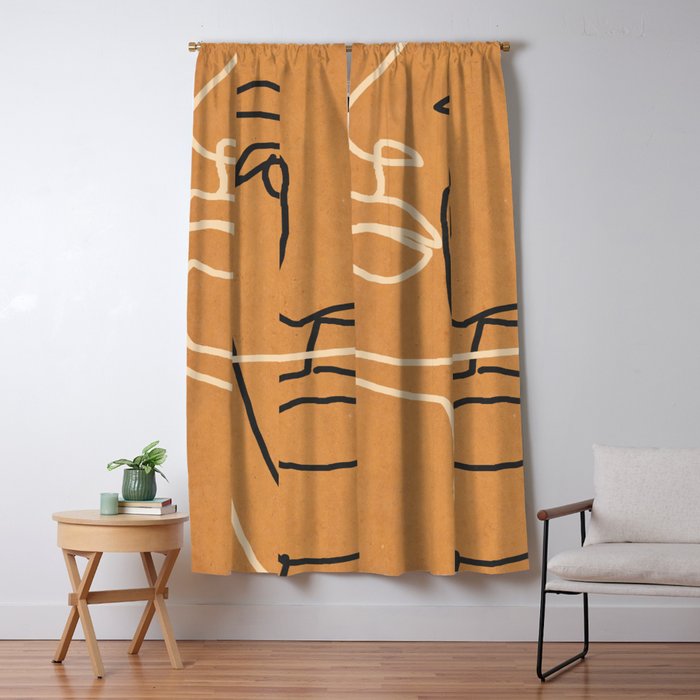Abstract Face 6 Window Curtain Gallery Image 1