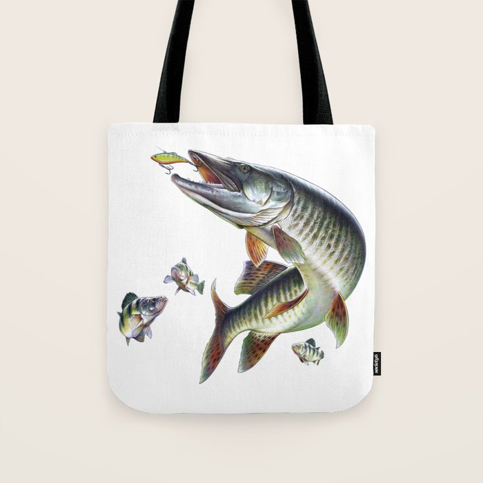 Musky Fishing Tote Bag Gallery Image 1