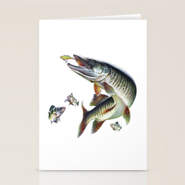 Musky Fishing Stationery Card Gallery Image 1