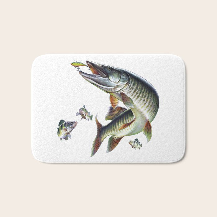 Musky Fishing Bath Mat Gallery Image 1