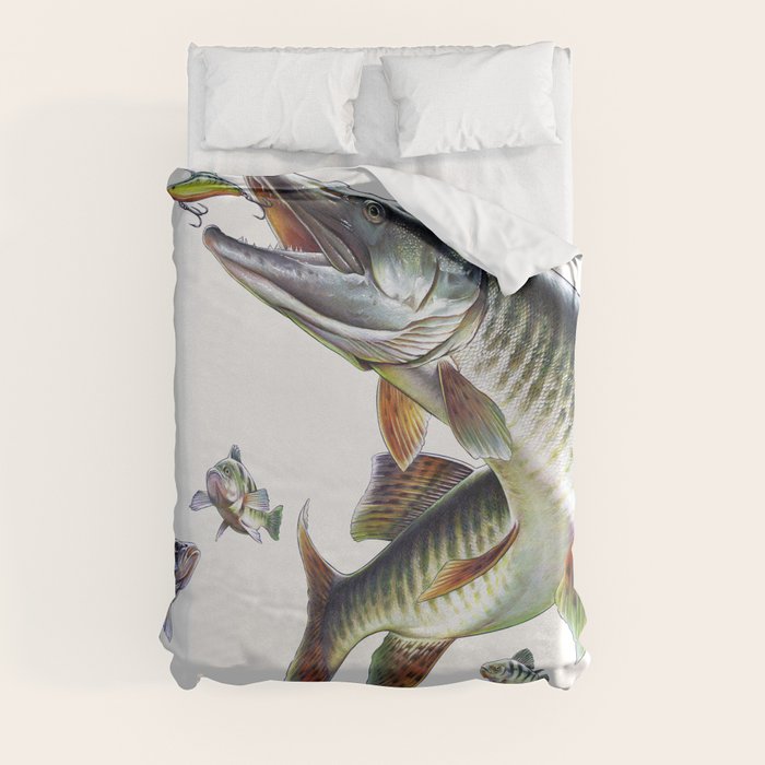 Musky Fishing Duvet Cover Gallery Image 3