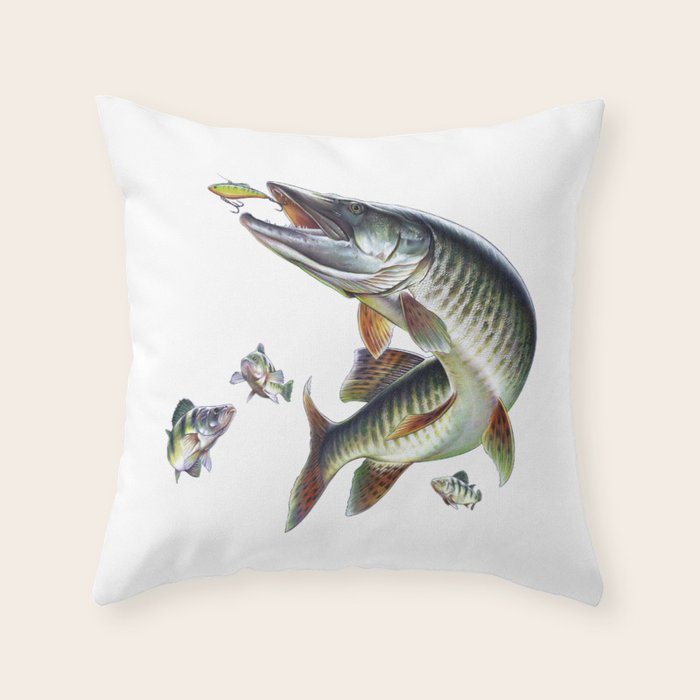 Musky Fishing Throw Pillow Gallery Image 6