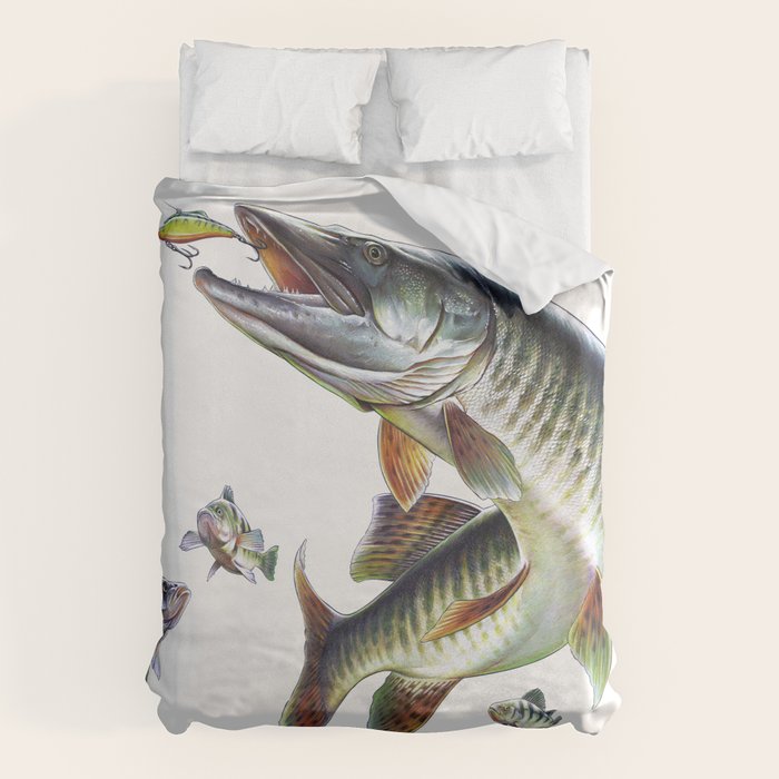 Musky Fishing Duvet Cover Gallery Image 1
