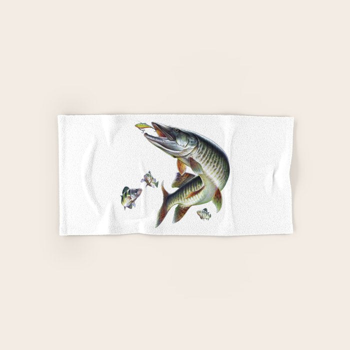 Musky Fishing Bath Towel Gallery Image 1