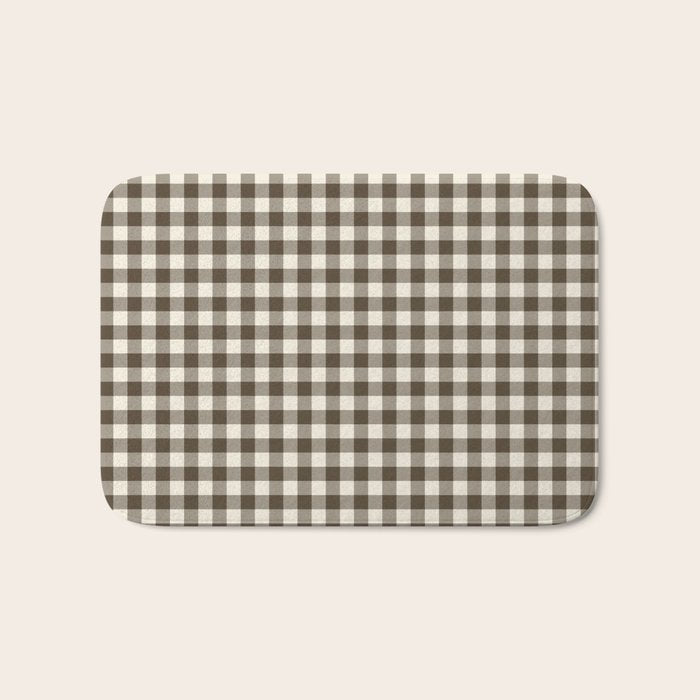 brown gingham Bath Mat Gallery Image 1