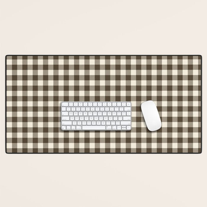 brown gingham Desk Mat Gallery Image 1