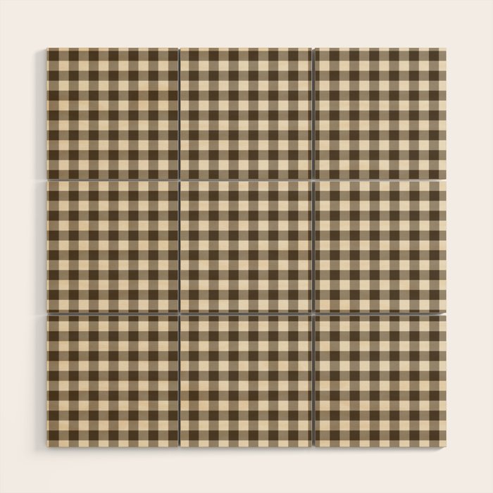 brown gingham Wood Wall Art Gallery Image 1