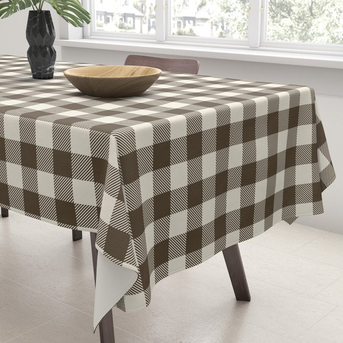 brown gingham Tablecloth Gallery Image 3