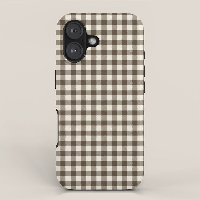 brown gingham iPhone Case Gallery Image 1