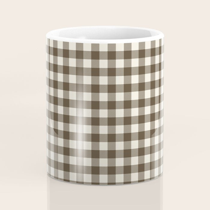 brown gingham Coffee Mug Gallery Image 4