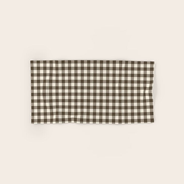 brown gingham Bath Towel Gallery Image 1