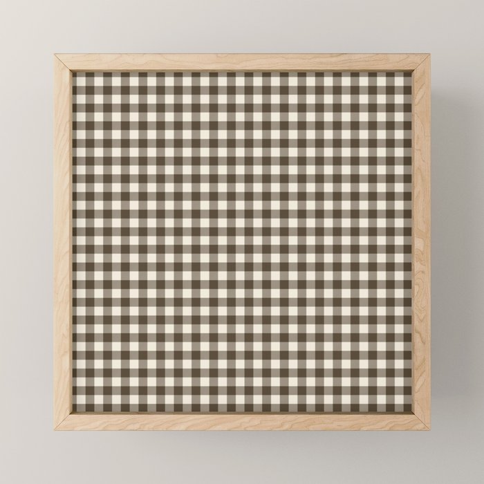 brown gingham Mini Art Print Gallery Image 1