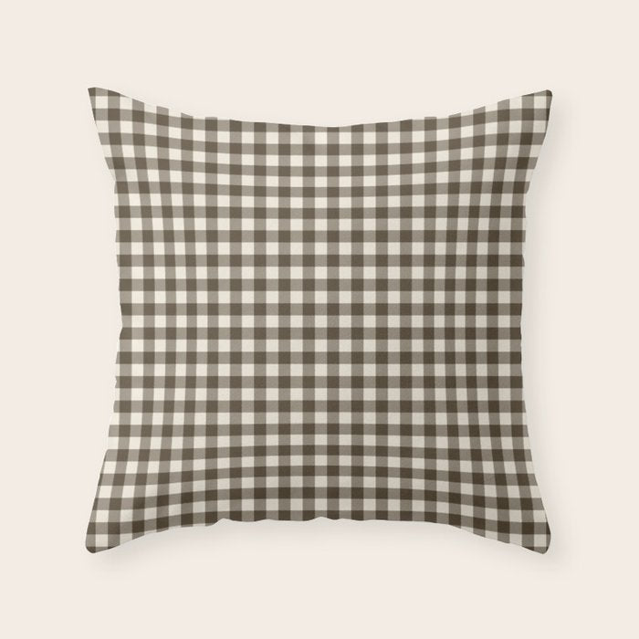 brown gingham Throw Pillow Gallery Image 6