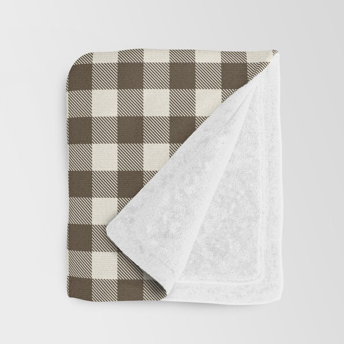 brown gingham Throw Blanket Gallery Image 3
