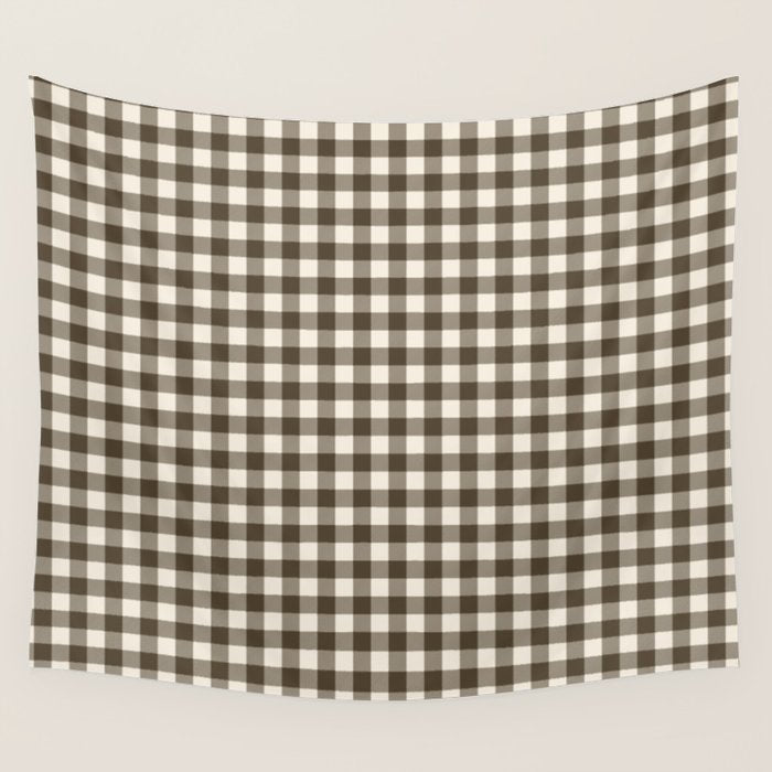 brown gingham Wall Tapestry Gallery Image 4