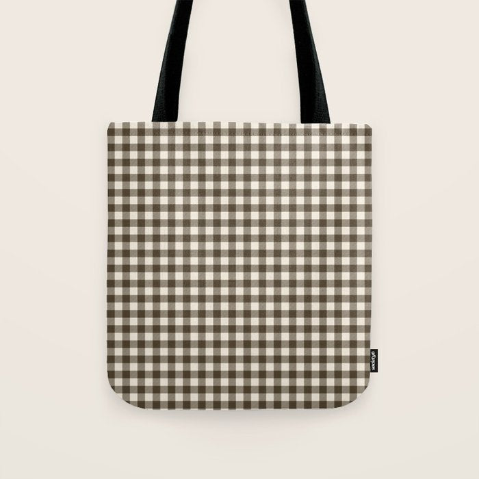 brown gingham Tote Bag Gallery Image 1
